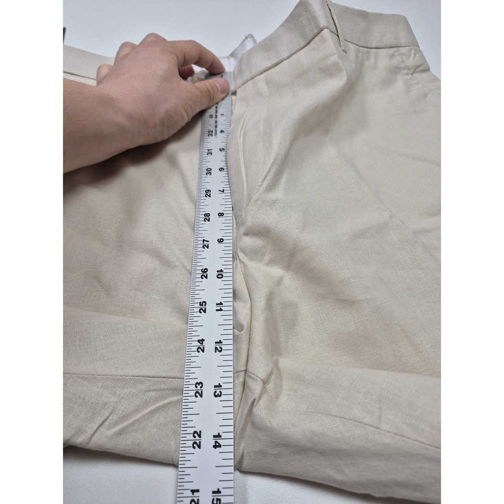 Giorgio Inserti Dress Pants Mens 42x34 Beige Oatmeal Linen Pleated Straight NWT - Picture 11 of 14